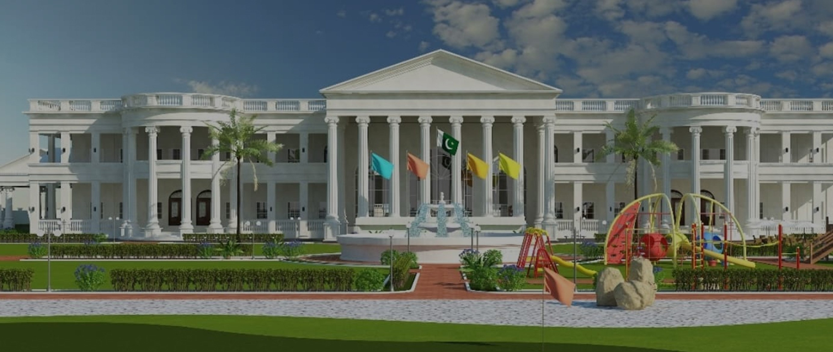 Modern commercial building design by architecture company in Lahore